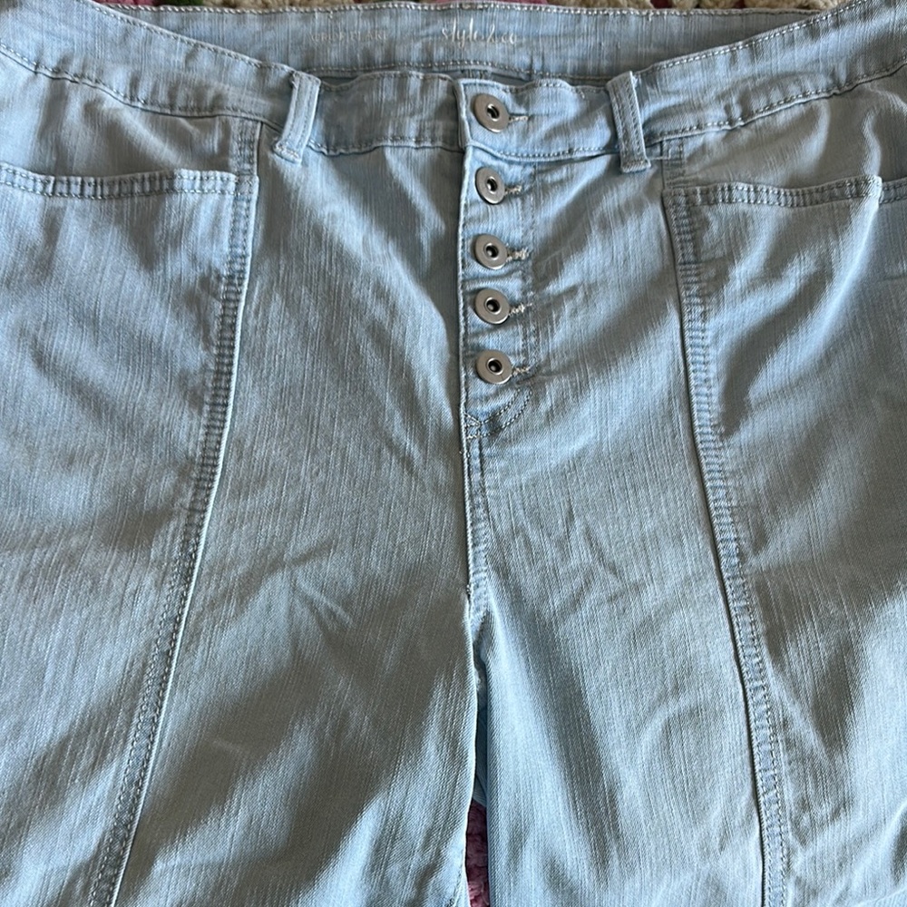 Light Blue Button-Fly Pants
